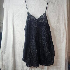 Intimate Moods Women Black Lace Nighty Lingerie Tank Top Size 3XL USA